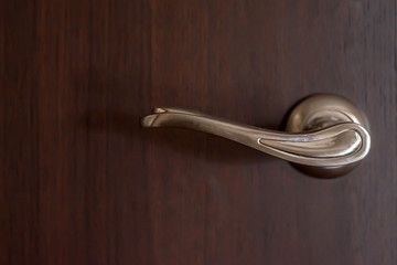 Closeup of metal bronze doorknob