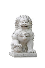 Obraz premium Chinese Imperial Lion Statue, Isolated on white background.