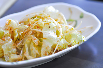 Iceberg lettuce salad with gimchi sauce ,  Korean food