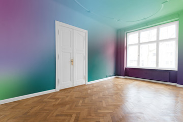 flat / apartment with colored walls