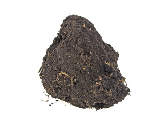 Pile soil isolated on white background
