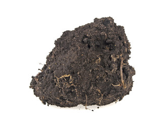 Pile soil isolated on white background