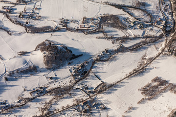aerial view of the winter  time in  Poland