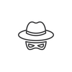 Spy line icon, outline vector sign, linear pictogram isolated on white. Spyware symbol, logo illustration