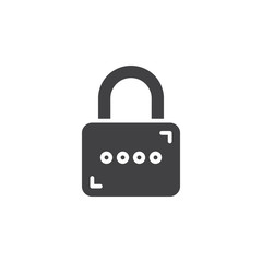 Padlock, Lock icon vector, filled flat sign, solid pictogram isolated on white. Password symbol, logo illustration