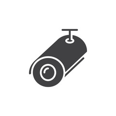 Bullet surveillance camera icon vector, filled flat sign, solid pictogram isolated on white. Symbol, logo illustration