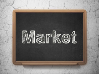 Advertising concept: Market on chalkboard background
