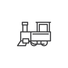 Steam train line icon, outline vector sign, linear pictogram isolated on white. Symbol, logo illustration