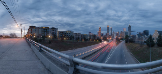 Fototapeta na wymiar Panorama of Atlanta city early morning skyline