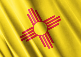 New Mexico waving flag close