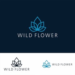 modern flower logo in light line