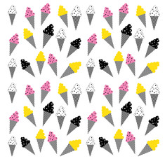 Ice cream pattern. Vector illustration