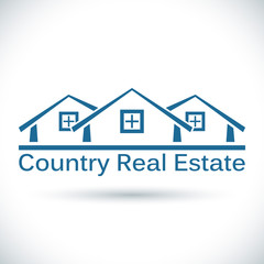 Country real estate icon isolated on white background.