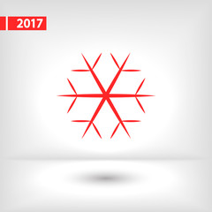 Snowflake icon, vector illustration. Flat design style