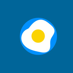 fried egg icon flat disign