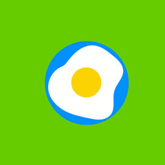 fried egg icon flat disign