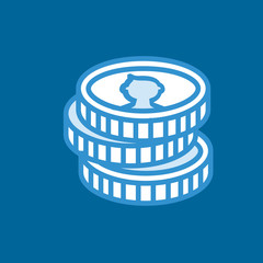 coins icon flat disign