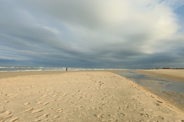 beach of the Touquet , c&ocirc;te d opale, pas de Calais ,hauts de France , France 
