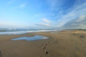BEACH OF THE TOUQUET, COTE D'OPALE, PAS DE CALAIS, HAUTS DE FRANCE , FRANCE 