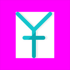 Fototapeta premium yuan icon flat disign