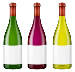 Bottle of wine. Vector illustration.