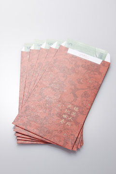 Red Ang Pao Packet with Malaysia Bank Note