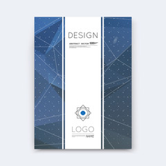 Abstract composition, blue polygonal stripe font texture, band part construction, white a4 brochure title sheet, creative figure icon, commercial logo surface, firm banner form, EPS 10 flier fiber