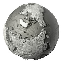 3D Globe North Pole