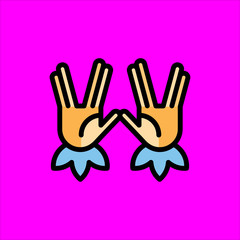 hands icon flat disign