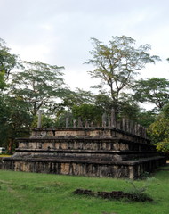 Fototapeta na wymiar Royal Palace of King Parakramabahu in the world heritage city Polonnaruwa.The Polonnaruwa - medieval capital of Sri Lanka.