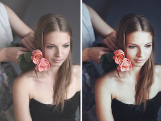 Before and after example of photo edit