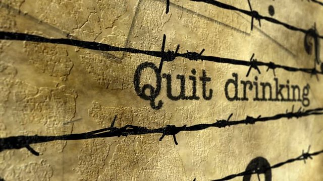 Quit drinking barbwire concept