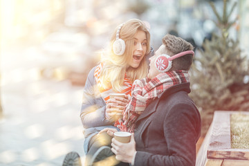 young beautiful couple full of love. Valentine's Day