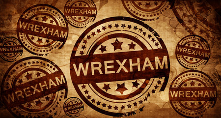 Wrexham, vintage stamp on paper background
