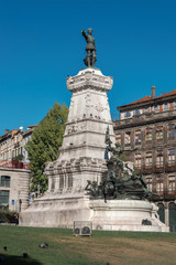 , OCTOBER 14, 2016: Square Infante Dom Henrique and set a monument in  Porto, Portugal