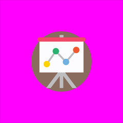 line chart icon flat disign