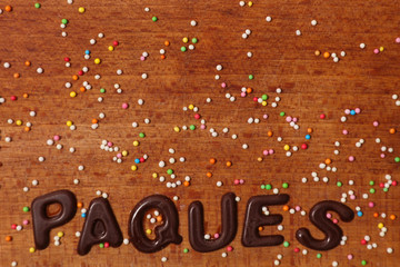 easter in chocolate letter