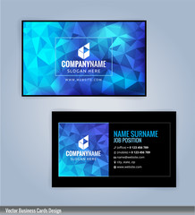 Blue and Black modern business card template, Illustration Vector 10