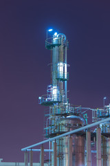 Refinery industrial plant with Industry boiler at night