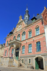 Fototapeta na wymiar Rathaus in Dahlen (1888, Sachsen)