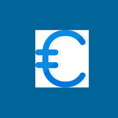 euro icon flat disign