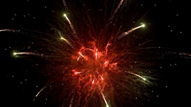 the fireworks in the night sky