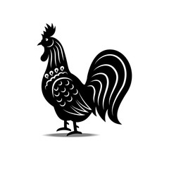 Rooster silhouette isolated on a white background
