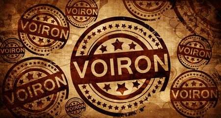 voiron, vintage stamp on paper background