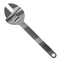 Adjustable wrench icon, cartoon style