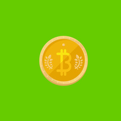 bit coin icon flat disign