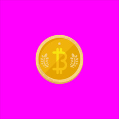 bit coin icon flat disign