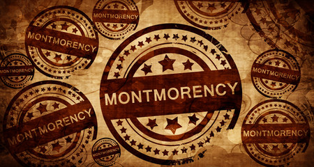 montmorency, vintage stamp on paper background