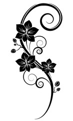 Orchids wall tattoo black
