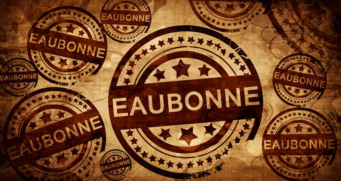 eaubonne, vintage stamp on paper background